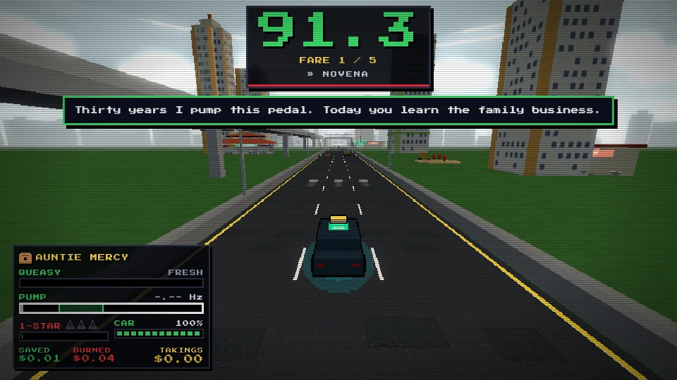 The Mabuk Express HUD with queasy and pump meters